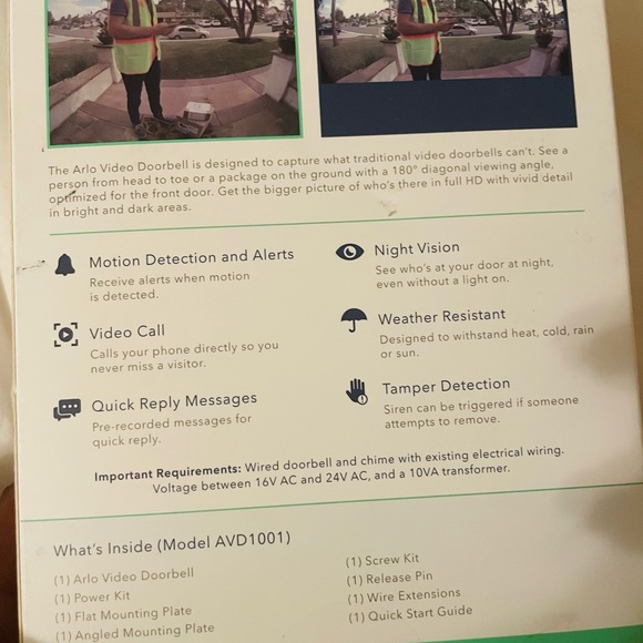 New Arlo Wired Video Doorbell with camera and hub. - Picture 2 of 3